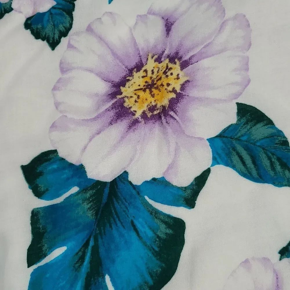 🔹️NWT Forever 21 Ivory & Teal Floral Print Maxi Skirt Medium - Picture 10 of 12